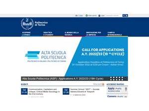 Politecnico di Torino's Website Screenshot