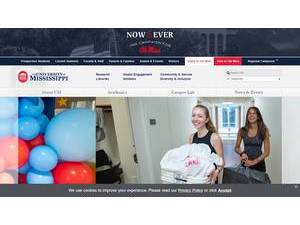 University of Mississippi's Website Screenshot