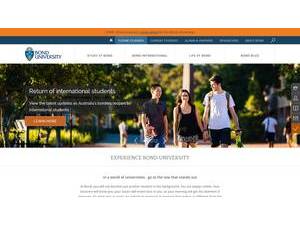 Bond University's Website Screenshot